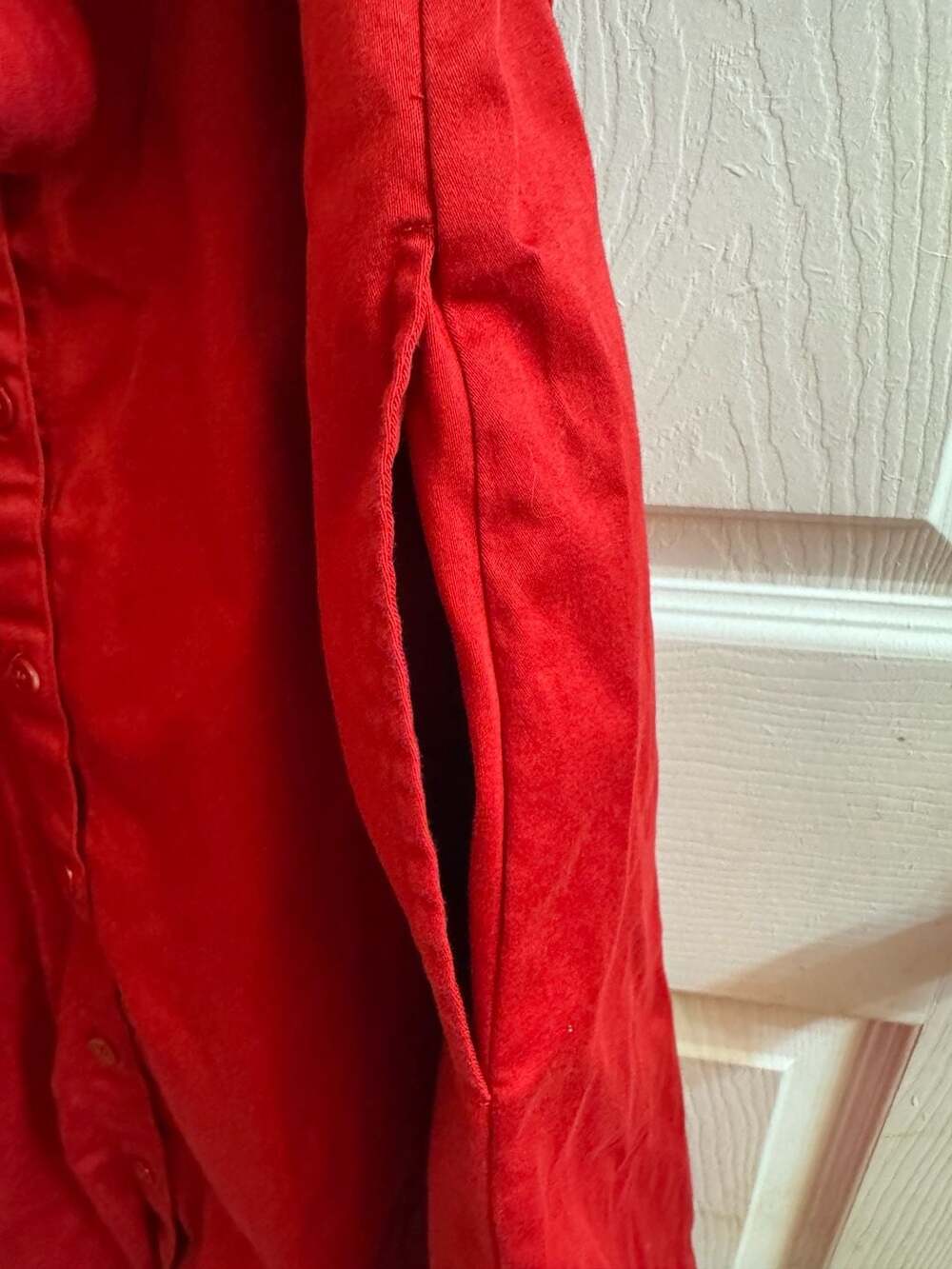 Red Wrap Shirt Dress - Picture 5 of 5